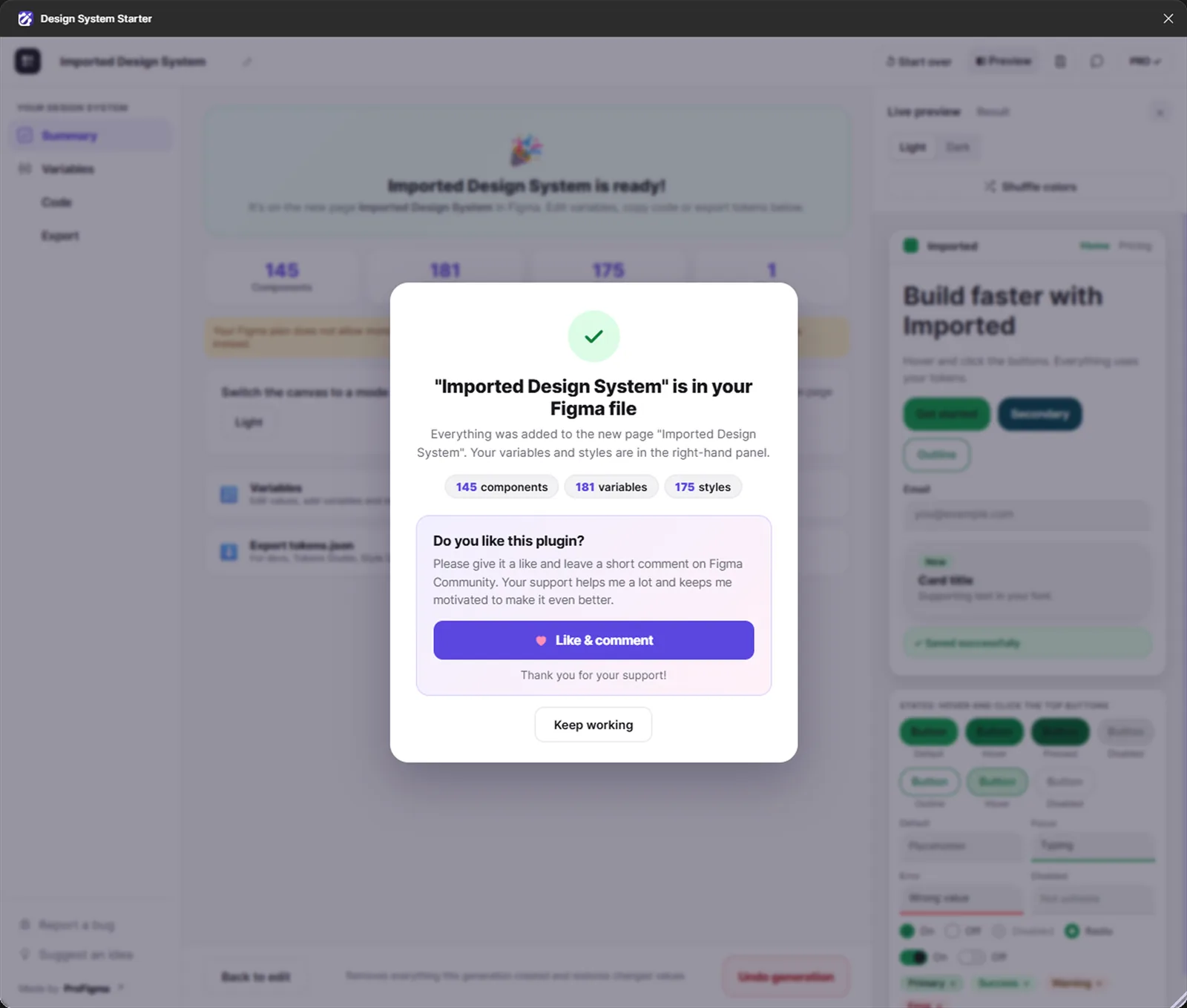 Design System Starter step screen