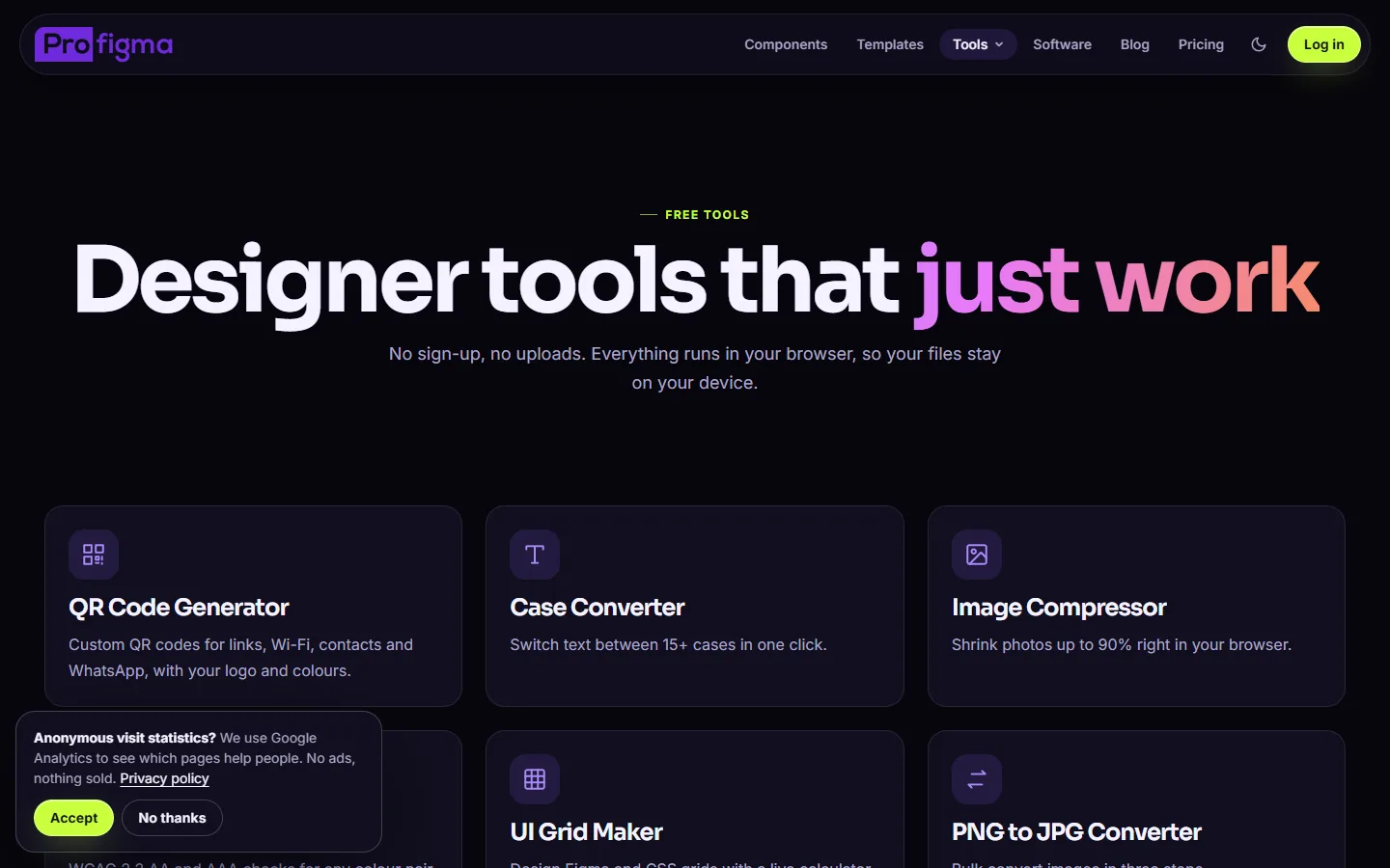ProFigma free tools page