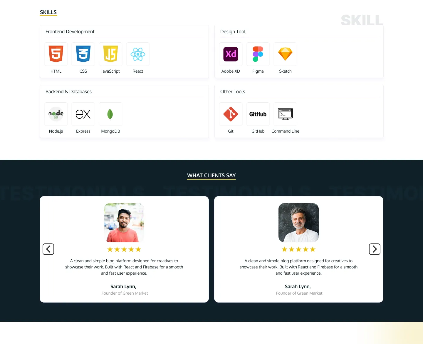 freelance web designer portfolio project showcase