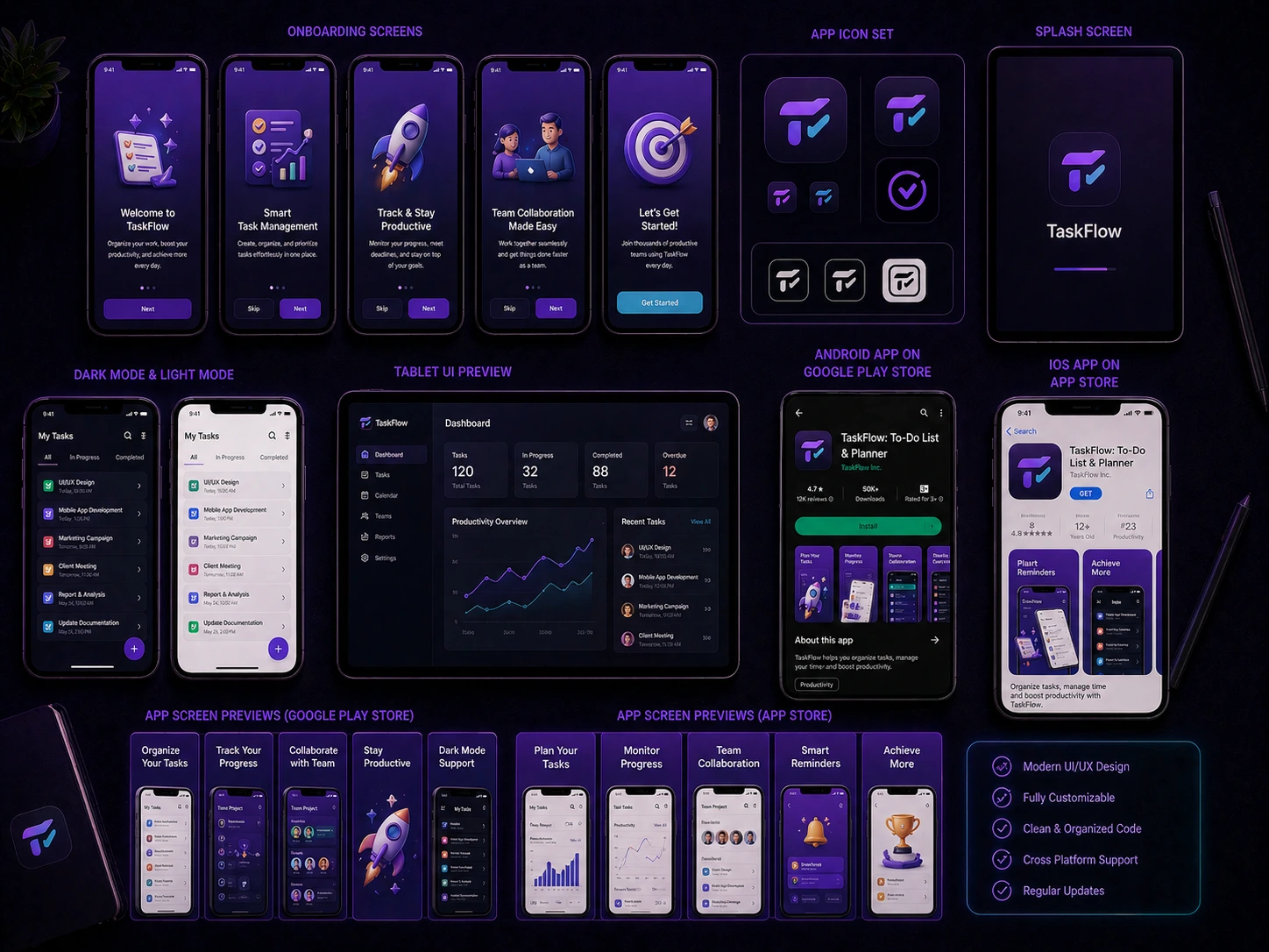 App design services showcase including app icon design App Store screenshots iOS UI design and Android app design
