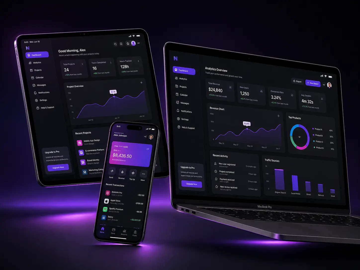UI UX design services by Mahesh Kulal showing wireframes and prototypes for a web application