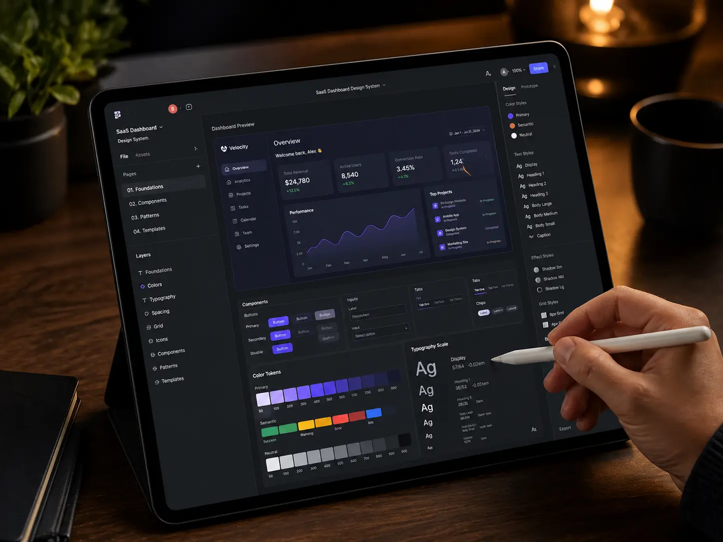 Mahesh Kulal UI UX portfolio showing a SaaS dashboard design with data visualization components